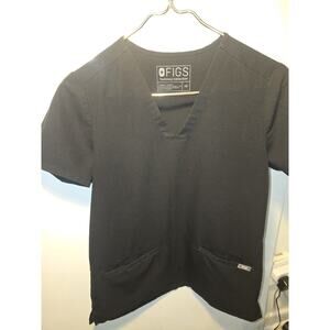 Lot Of 2 FIGS Technical Collection Scrub Tops Womens Size XS Navy Black